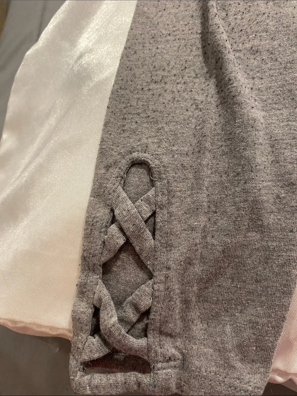 Old Navy Heather Gray Girls' Leggings with Lattice Ankle Detail